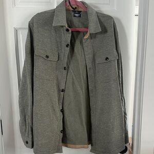 Faherty Men's faded GreenButton-Up Shirt Jacket